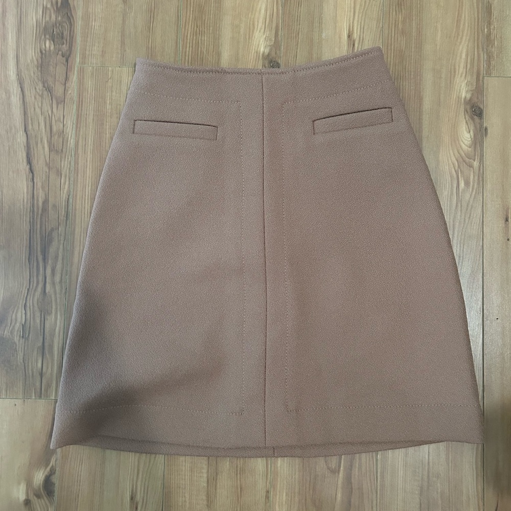 H&M Brown A-Line Mini Skirt for Work